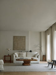 ryozen coffee table, solid wood tea table, zen furniture, wabi sabi coffee table, japanese minimalist furniture, handcrafted wooden table, piexlculpt studio, modern zen interior, natural oak table,