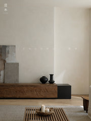 brutalist furniture, industrial wood console, low tv cabinet, japanese minimalist furniture, handcrafted media unit, reclaimed wood furniture, solid teak console, wabi sabi tv stand, modern industrial furniture