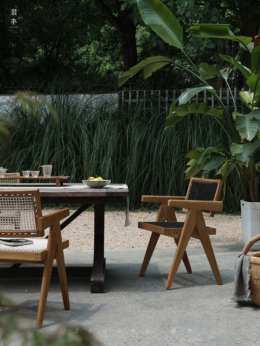 Chandigarh chair, rattan wood furniture, modernist wooden furniture, handwoven armchair, solid wood dining chair, minimalist home decor, mid-century design