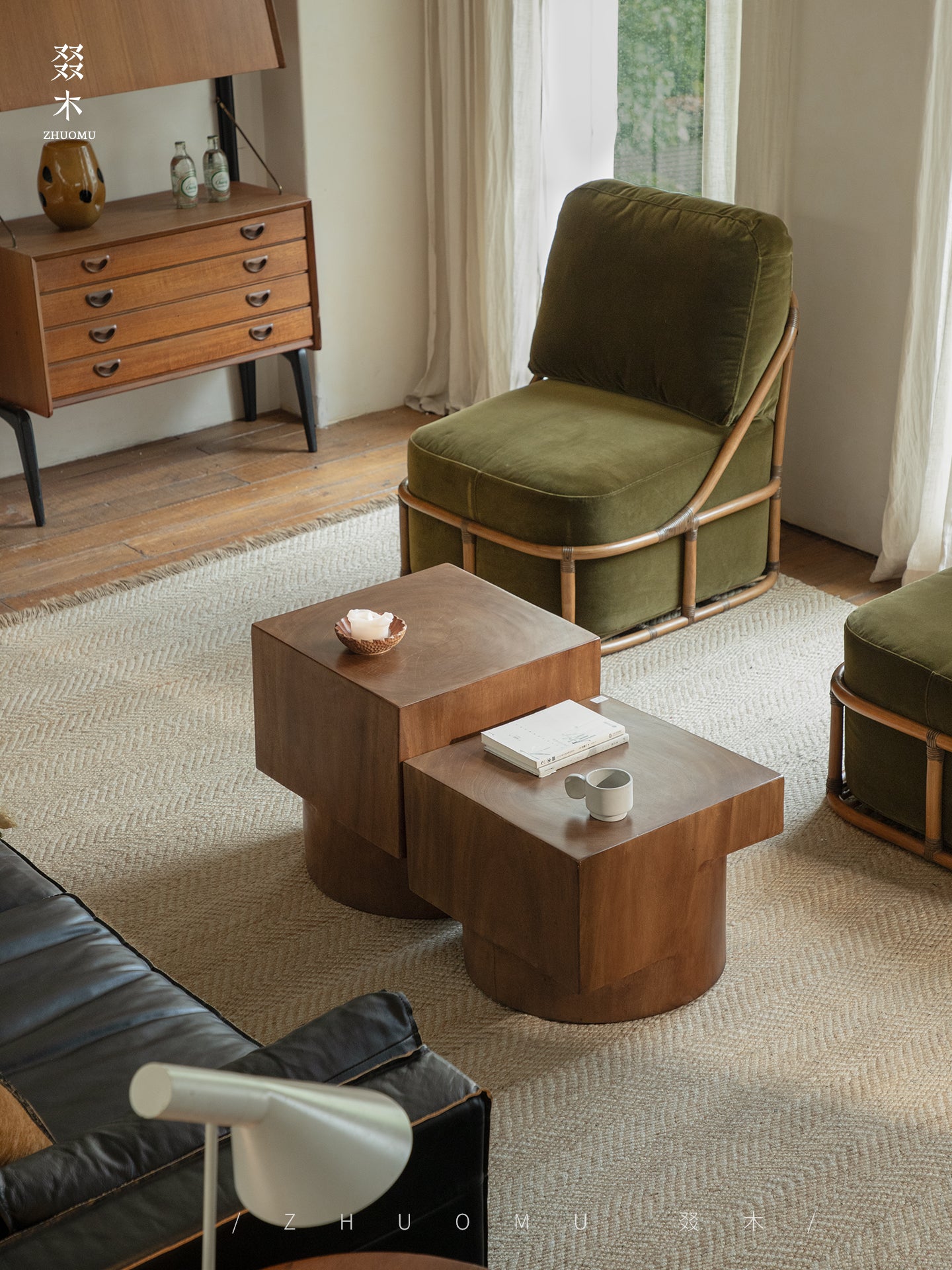 wood coffee table, solid wood center table, modular coffee table, geometric wooden table, sculptural wood furniture, handmade wood coffee table, modern solid wood furniture, rustic wooden decor, artisan wood table