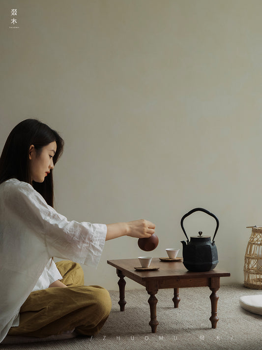 haru tea table, solid wood low table, japanese wabi sabi furniture, handcrafted tea table, minimalist wooden table, zen furniture, piexlculpt studio, meditation table, rustic teak low table, japanese style tea furniture