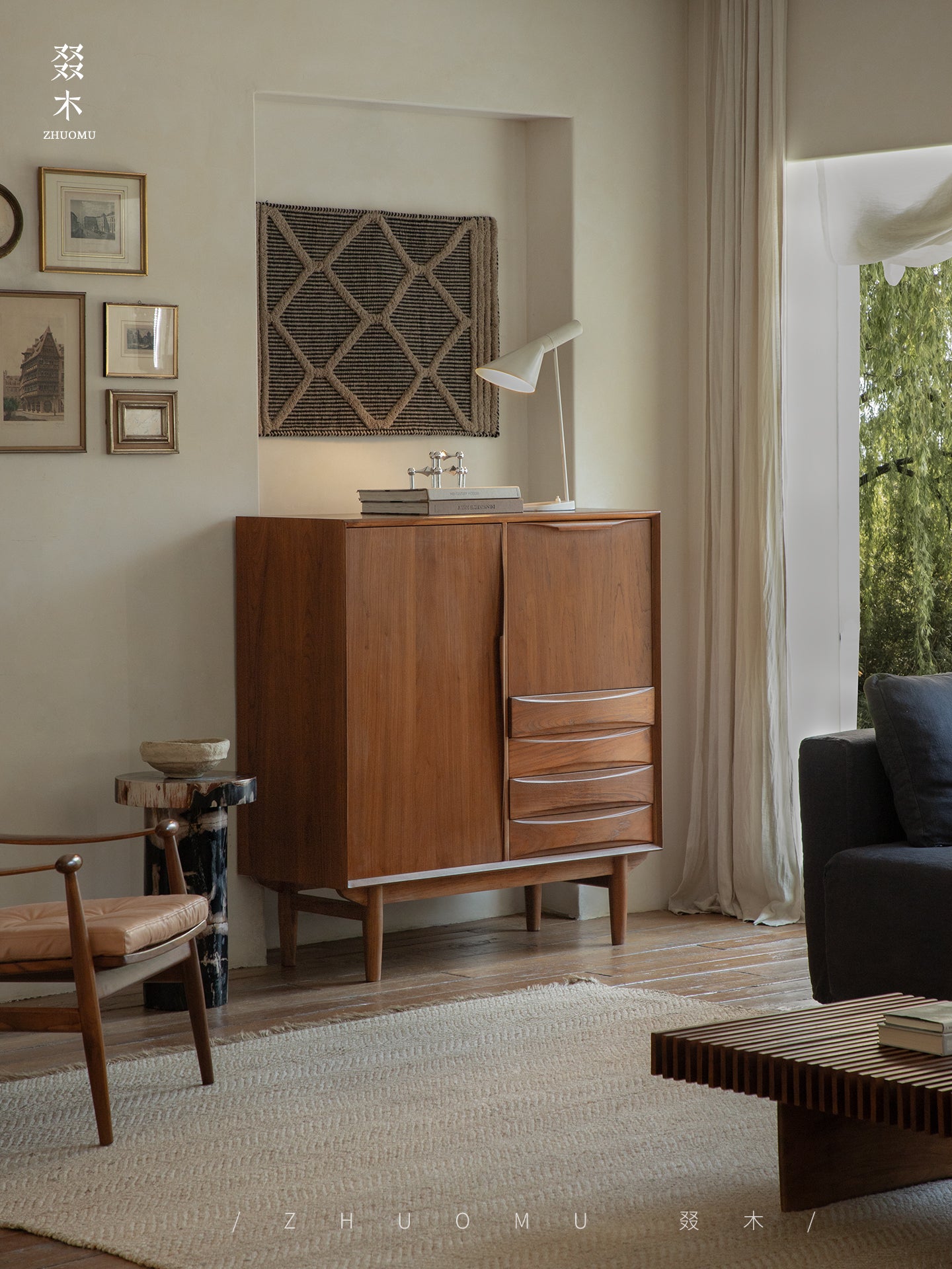 mid century tall cabinet, teak storage cabinet, danish modern furniture, solid teak credenza, handcrafted wood furniture, mcm storage unit, vertical teak cabinet, minimalist wood cabinet, solid wood furniture