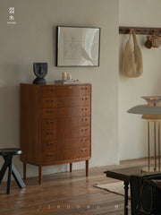 teak dresser, seven drawer chest, mid century furniture, solid teak cabinet, teak chest of drawers, danish modern storage, teak tall dresser, handcrafted wood furniture, piexl sculpt studio