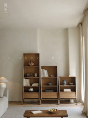 modular wood cabinet, japanese wabi sabi furniture, reclaimed wood shelf, solid wood storage cabinet, nordic minimalist furniture, handcrafted display shelf, sustainable wood furniture, slow living decor