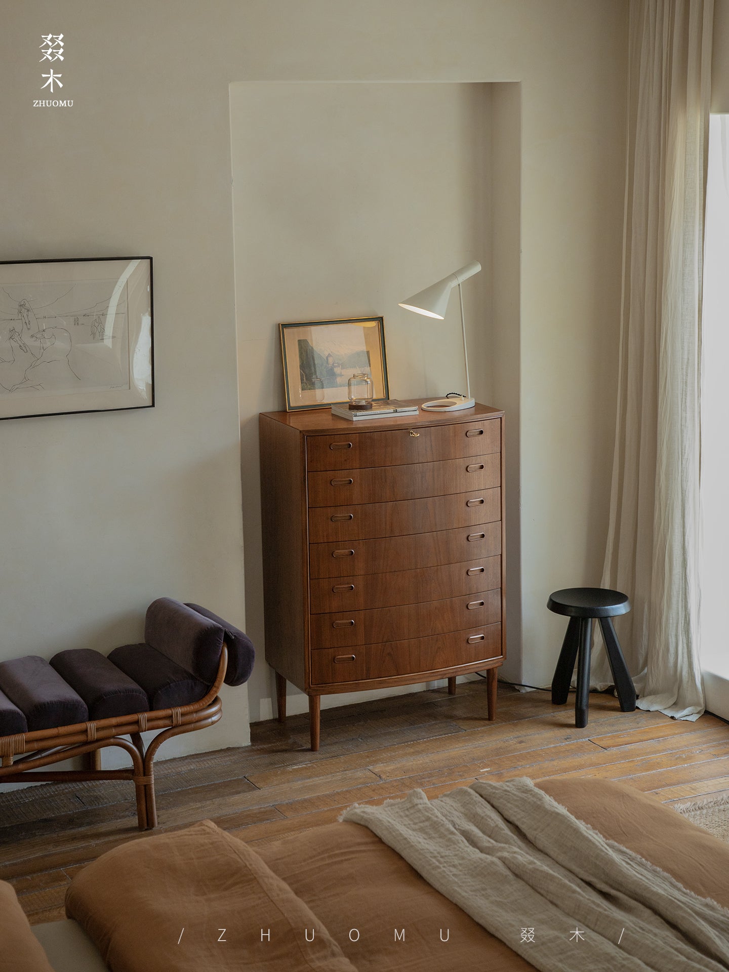 teak dresser, seven drawer chest, mid century furniture, solid teak cabinet, teak chest of drawers, danish modern storage, teak tall dresser, handcrafted wood furniture, piexl sculpt studio