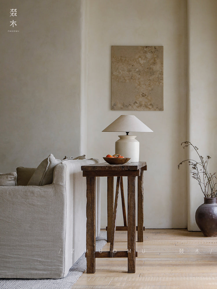 nami console table, long wood table, wabi sabi furniture, japanese minimalist furniture, solid wood entryway table, handcrafted long table, zen furniture, piexlculpt studio, rustic teak console, japanese style hallway table