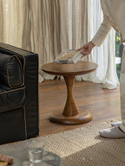enso side table, solid wood pedestal table, wabi sabi furniture, japanese minimalist decor, handcrafted wood table, piexlculpt studio, zen side table, natural oak table, wooden accent table, small round table