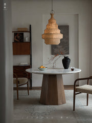 rattan floor lamp, handwoven rattan light, sculptural rattan lamp, pagoda floor lamp, bamboo lighting, natural rattan decor, artisan rattan lamp, southeast asian furniture, wabi-sabi lamp