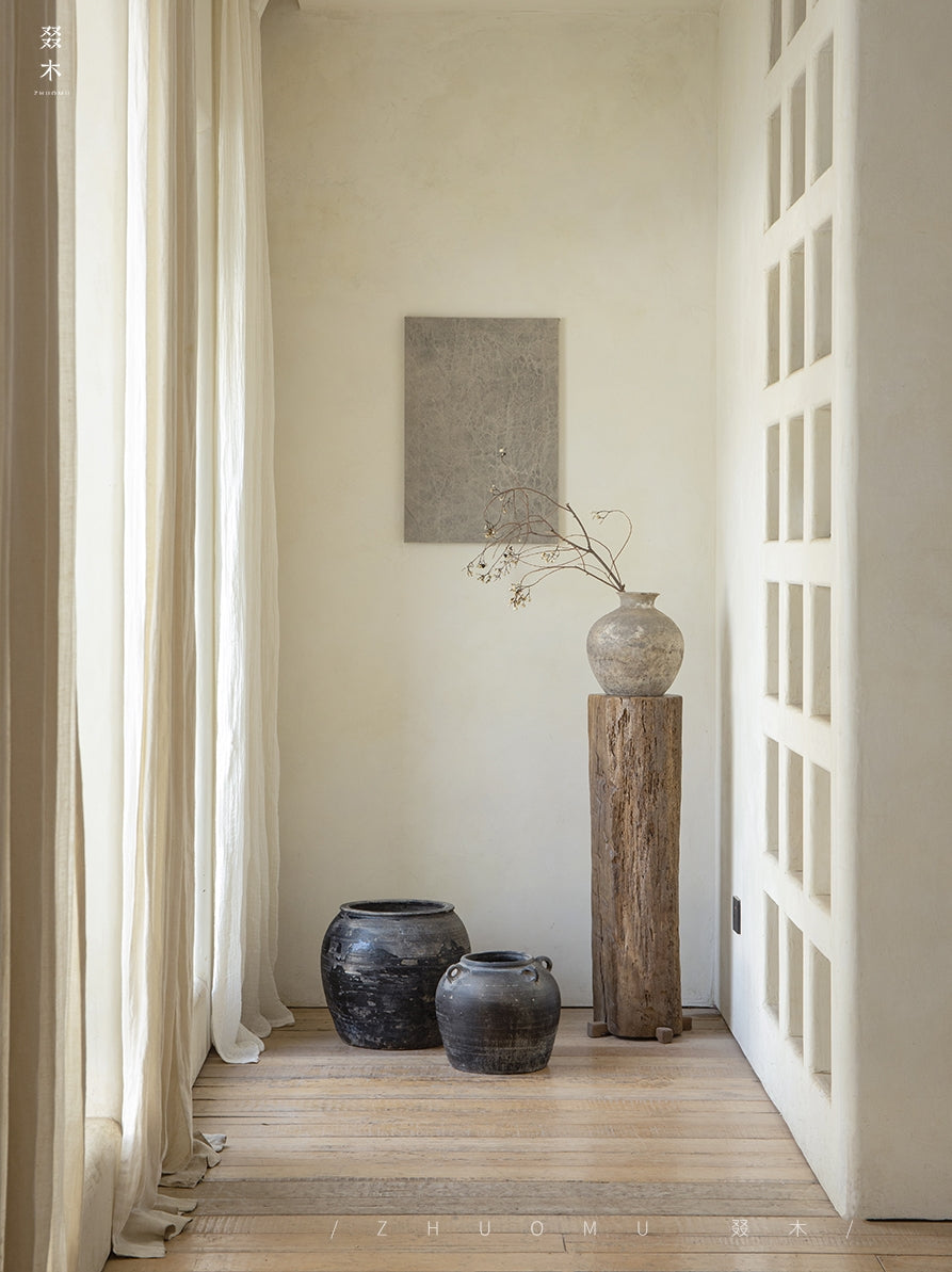 timber column stool, rustic wood side table, solid wood pedestal, wabi sabi furniture, natural wood decor, organic design, minimalist wooden stand, handcrafted stool, piexlculpt studio