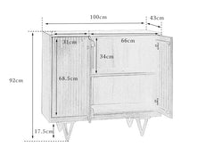 fluted wood cabinet, teak sideboard, handcrafted teak furniture, solid wood buffet, vertical groove cabinet, minimalist teak furniture, artisan wood furniture, wabi-sabi cabinet, boho teak sideboard, japanese scandi furniture