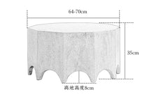 solid wood side table, handcrafted accent table, octagon round table, natural wood furniture, sculptural coffee table, wabi-sabi furniture, minimalist teak side table, artisan wooden table, japanese scandi furniture