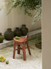 rattan stool, handwoven rattan stool, rattan carry stool, natural rattan furniture, portable stool, entryway stool, handcrafted seat, bohemian home decor