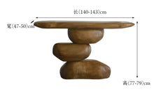 satori console table, sculptural wood table, wabi sabi furniture, zen furniture, piexlculpt studio, solid wood hallway table, organic wood design, handcrafted entry table, japanese minimalist furniture, wood sculpture furniture