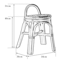 rattan stool, handwoven rattan stool, rattan carry stool, natural rattan furniture, portable stool, entryway stool, handcrafted seat, bohemian home decor
