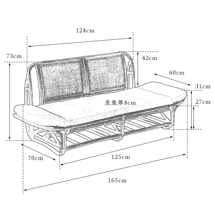 rattan loveseat, rattan sofa, rattan daybed, handwoven rattan furniture, natural rattan couch, double seat sofa, bohemian interior design, handcrafted lounge furniture