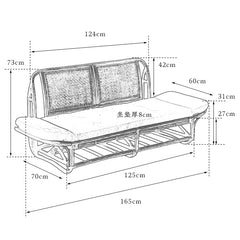 rattan loveseat, rattan sofa, rattan daybed, handwoven rattan furniture, natural rattan couch, double seat sofa, bohemian interior design, handcrafted lounge furniture