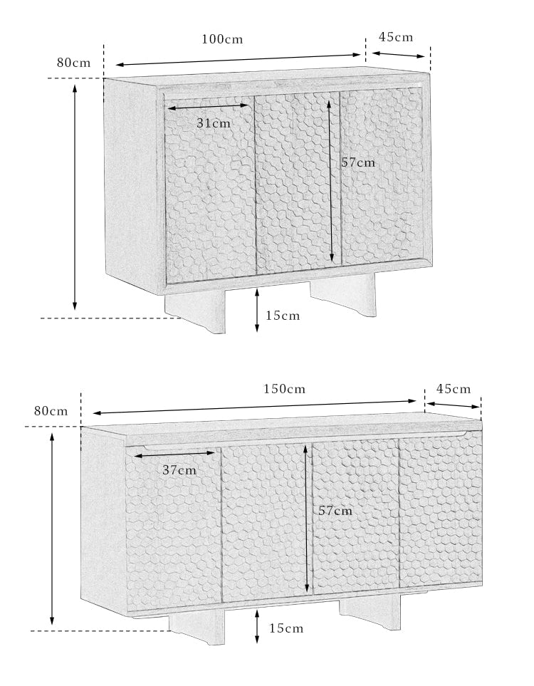 ripple wood cabinet, teak sideboard, solid wood buffet, handcrafted teak furniture, textured wood cabinet, artisan carved sideboard, wabi-sabi furniture, boho wood furniture, japanese scandi teak, handmade wooden buffet