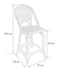 rattan bar chair, rattan high stool, rattan counter chair, natural rattan bar stool, handwoven rattan furniture, tropical bar chair, rattan island stool, bohemian bar stool, wicker high chair