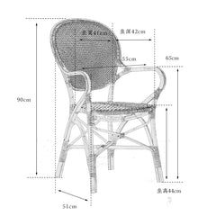 rattan armchair, banana fiber chair, rattan dining chair, handwoven rattan furniture, french café chair, natural rattan seat, bohemian dining furniture, tropical rattan armchair