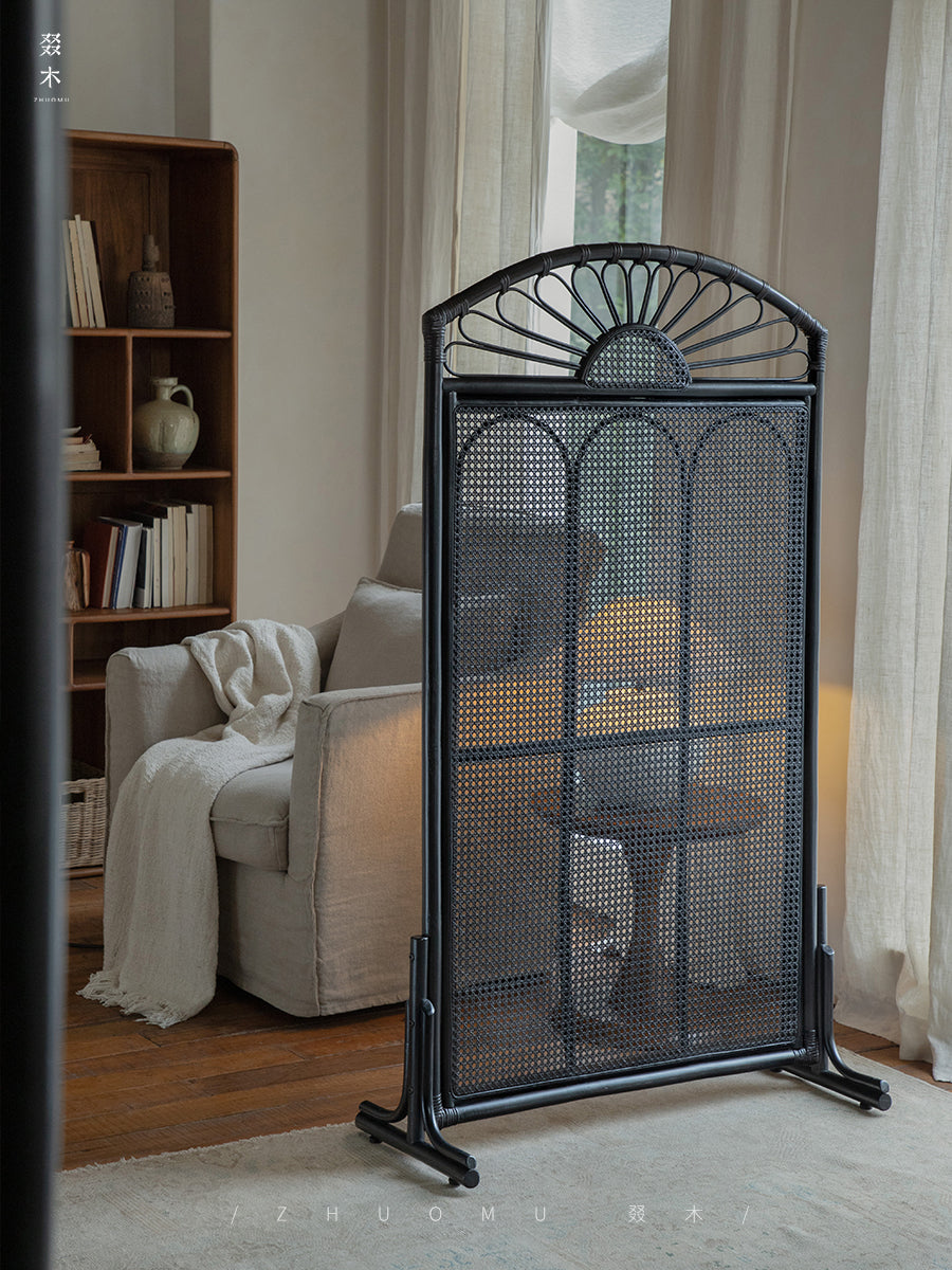 rattan screen, rattan room divider, handwoven privacy screen, vintage rattan furniture, folding rattan partition, natural rattan decor, handcrafted room divider, boho rattan screen, japanese wabi-sabi decor