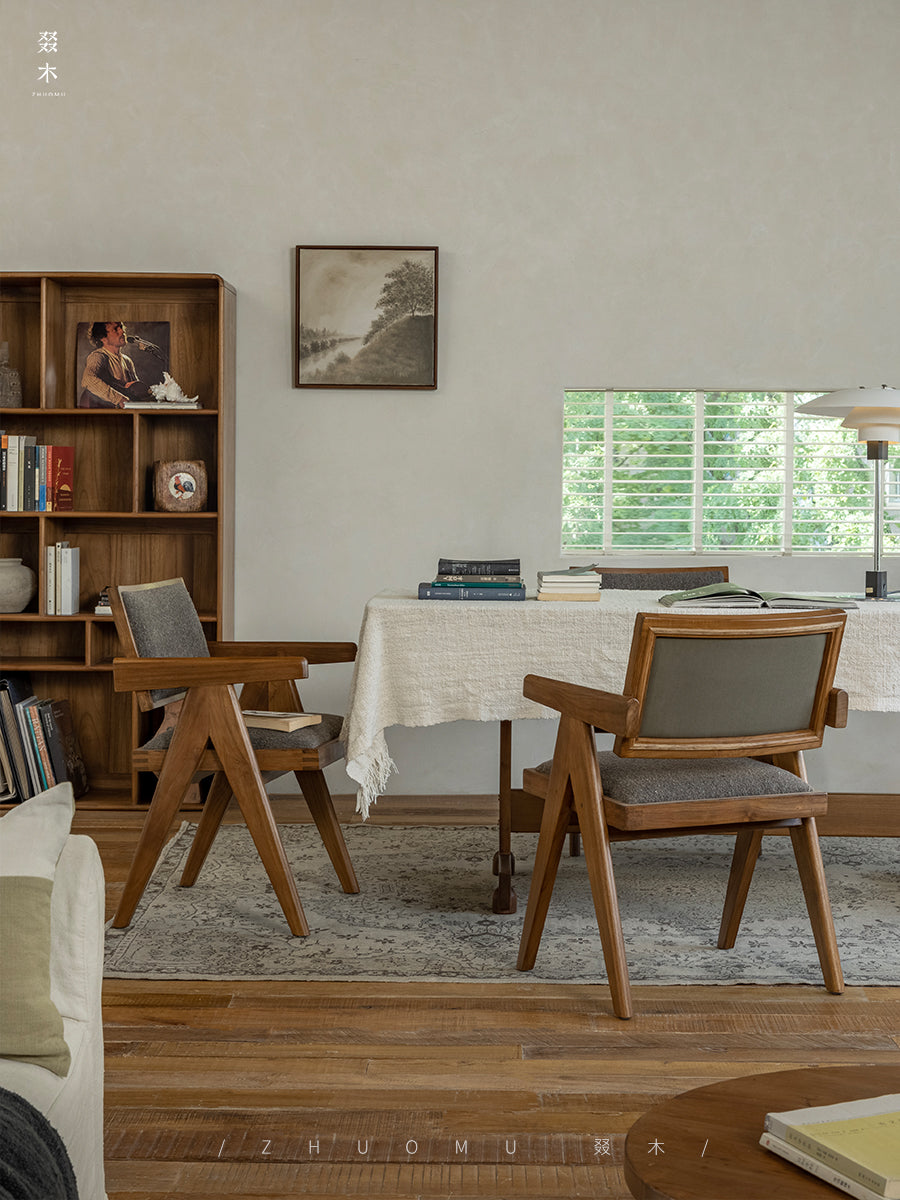 Chandigarh chair, rattan wood furniture, modernist wooden furniture, handwoven armchair, solid wood dining chair, minimalist home decor, mid-century design