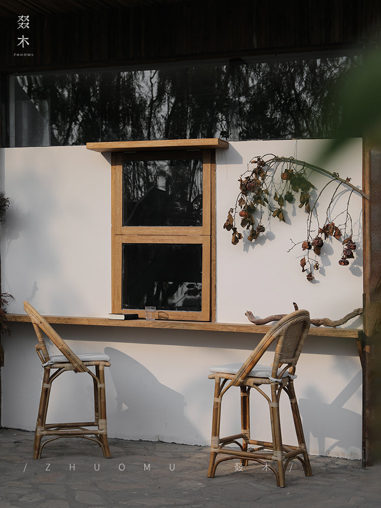 rattan bar chair, rattan high stool, rattan counter chair, natural rattan bar stool, handwoven rattan furniture, tropical bar chair, rattan island stool, bohemian bar stool, wicker high chair