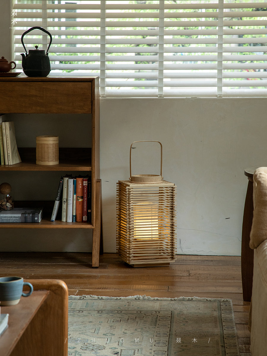 rattan lantern, wooden base lamp, handcrafted rattan light, wabi-sabi decor, natural rattan lighting, ambient table lamp, handmade home decor, rustic lantern, boho room lighting,