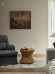 rattan side table, rattan coffee table, round accent table, handwoven rattan furniture, natural rattan decor, woven living room furniture, handcrafted table