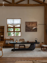 koi table, sculptural wood table, solid wood tea table, organic furniture, handcrafted furniture, piexlculpt studio, wabi sabi furniture, japanese design table, long wooden desk, art furniture