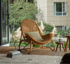 rattan lounge chair, rattan recliner, handwoven chair, natural rattan furniture, designer rattan chair, handmade lounge chair, bohemian home decor