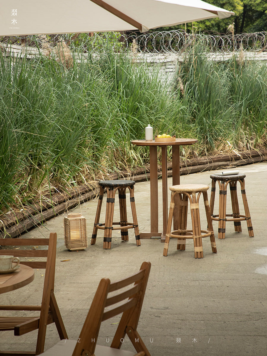 rattan bar stool, rattan high chair, handwoven rattan furniture, natural rattan bar stool, café furniture, handcrafted bar chair, bohemian interior design, artisan rattan stool