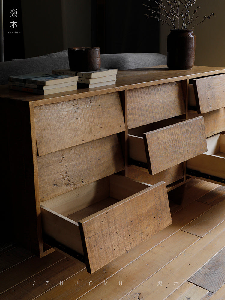 solid wood cabinet, reclaimed wood sideboard, vintage wood furniture, handmade wood storage, rustic sideboard, wabi-sabi furniture, reclaimed timber furniture, artisan wood cabinet, boho wood decor