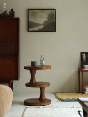 spira side table, sculptural wood table, solid wood end table, organic furniture, handcrafted furniture, piexlculpt studio, wabi sabi furniture, wooden accent table, natural wood sculpture table, designer side table