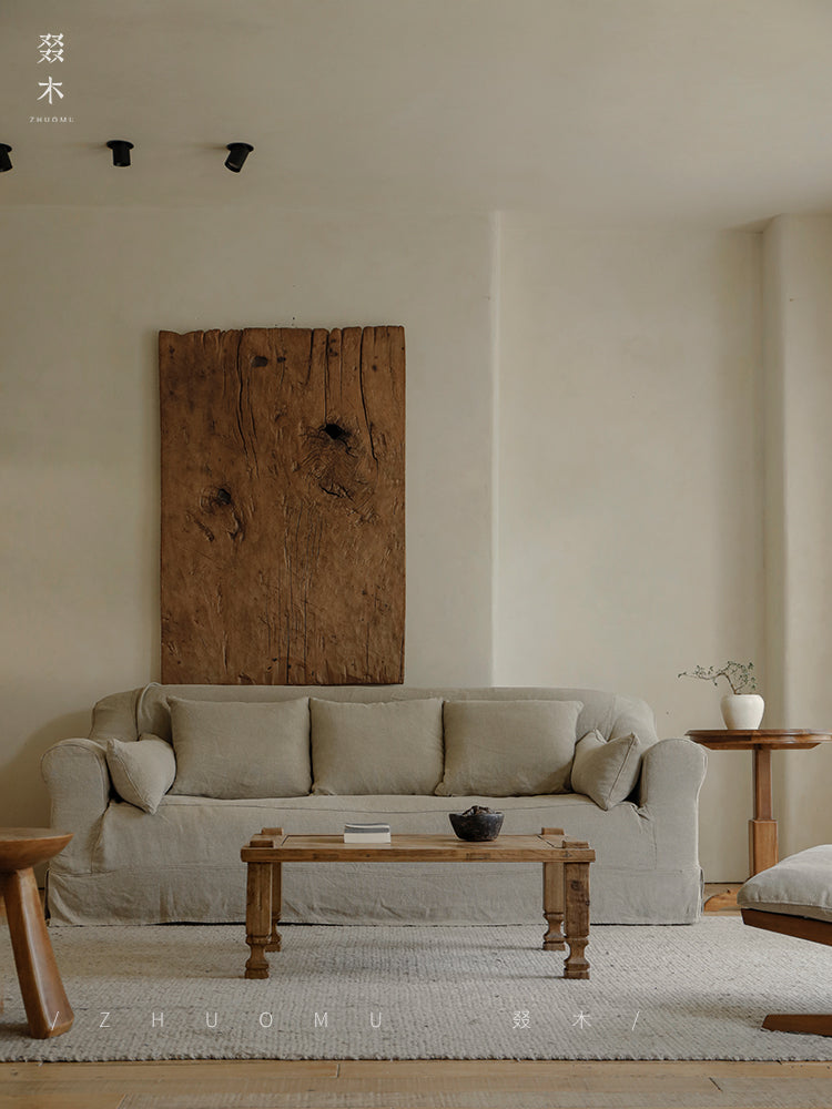 sora coffee table, reclaimed wood furniture, square coffee table, wabi sabi wood table, japanese minimalist decor, rustic low table, handcrafted wooden table, piexlculpt studio, zen furniture, natural oak finish