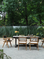 Chandigarh chair, rattan wood furniture, modernist wooden furniture, handwoven armchair, solid wood dining chair, minimalist home decor, mid-century design