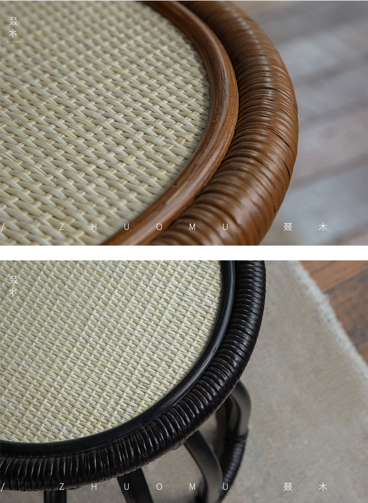 rattan side table, rattan accent table, rattan end table, handwoven rattan furniture, tropical style table, bohemian furniture, small rattan table, wicker round table