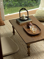 haru tea table, solid wood low table, japanese wabi sabi furniture, handcrafted tea table, minimalist wooden table, zen furniture, piexlculpt studio, meditation table, rustic teak low table, japanese style tea furniture