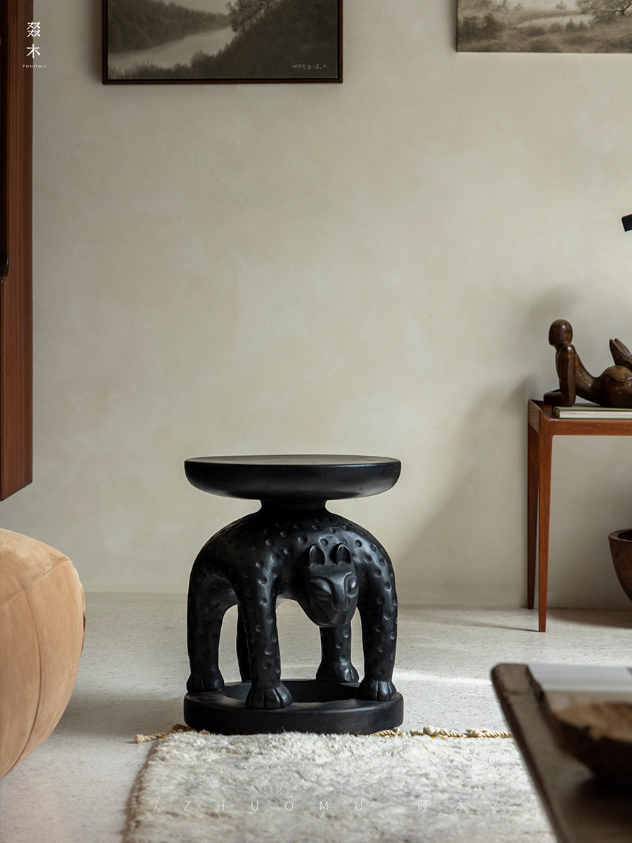 Senufo stool, African wood carving, tribal furniture, hand carved stool, wooden sculpture table, primitive design furniture, solid wood accent stool, piexlculpt