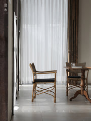 rattan dining chair, rattan armchair, tropical bistro chair, handwoven rattan furniture, natural rattan dining chair, bohemian furniture, rattan patio chair, tropical style chair