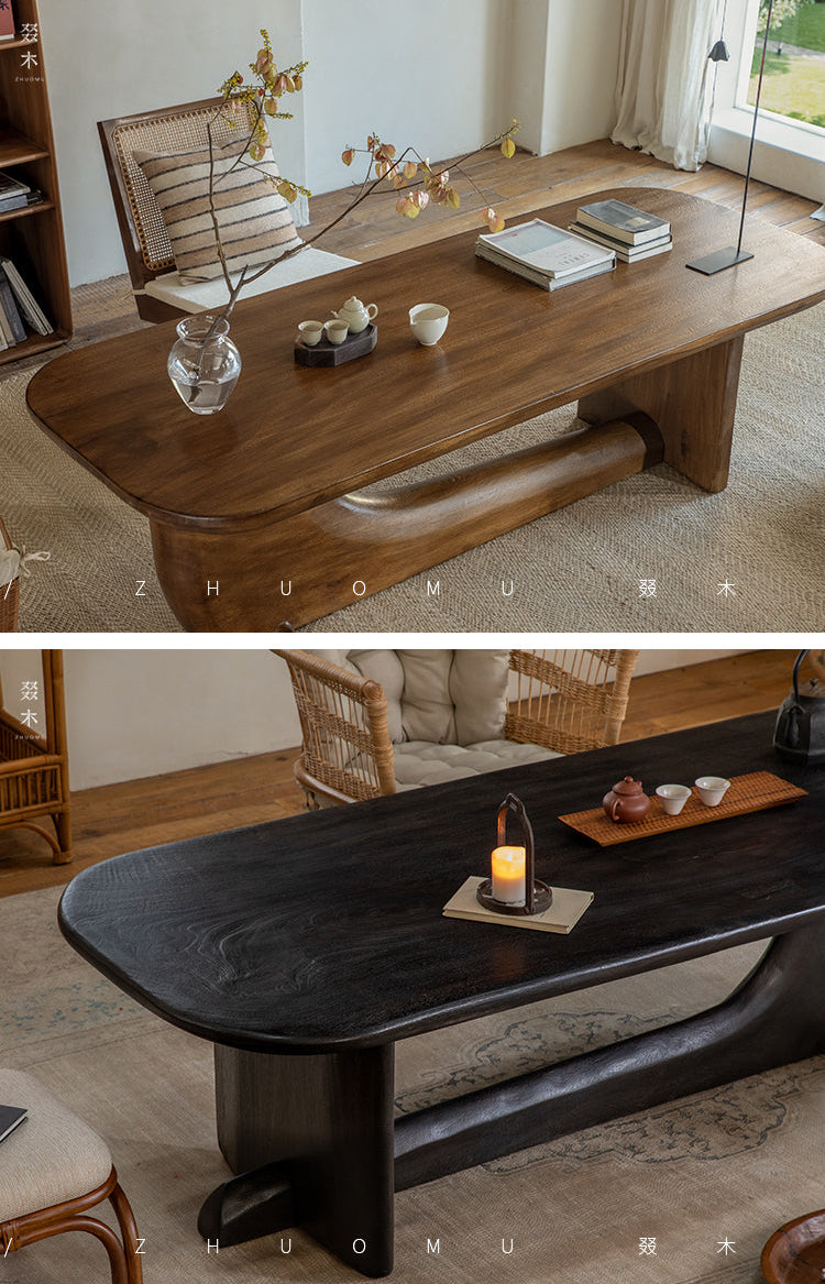 koi table, sculptural wood table, solid wood tea table, organic furniture, handcrafted furniture, piexlculpt studio, wabi sabi furniture, japanese design table, long wooden desk, art furniture