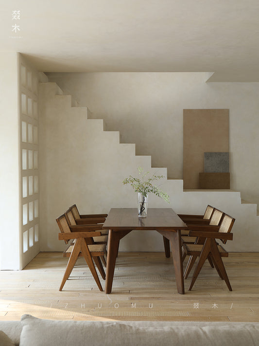 tomo dining table, solid wood dining table, japanese minimalist table, wabi sabi furniture, handcrafted wood table, zen furniture, piexlculpt studio, long oak table, rustic wooden dining table, modern japanese design