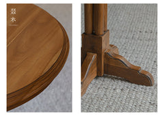 mori side table, solid wood end table, round side table, japanese minimalist furniture, wabi sabi furniture, handcrafted wood table, piexlculpt studio, zen furniture, wooden bedside table, natural oak side table