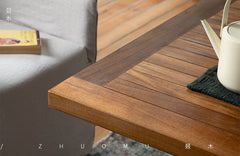 toki dining table, extendable wood table, solid teak furniture, japanese minimalist dining table, handcrafted extendable table, wabi sabi furniture, piexlculpt studio, teak long table, zen furniture, extendable conference table