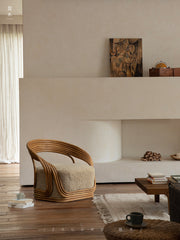 rattan lounge chair, designer rattan chair, handcrafted rattan furniture, modern accent chair, rattan armchair, handmade rattan seat, bohemian furniture, natural interior
