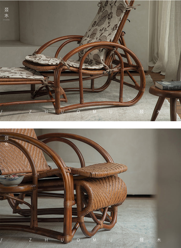 rattan recliner, rattan lounge chair, handwoven rattan furniture, vintage rattan chair, bamboo recliner, natural rattan seat, handcrafted rattan lounger, boho rattan furniture, southeast asian furniture