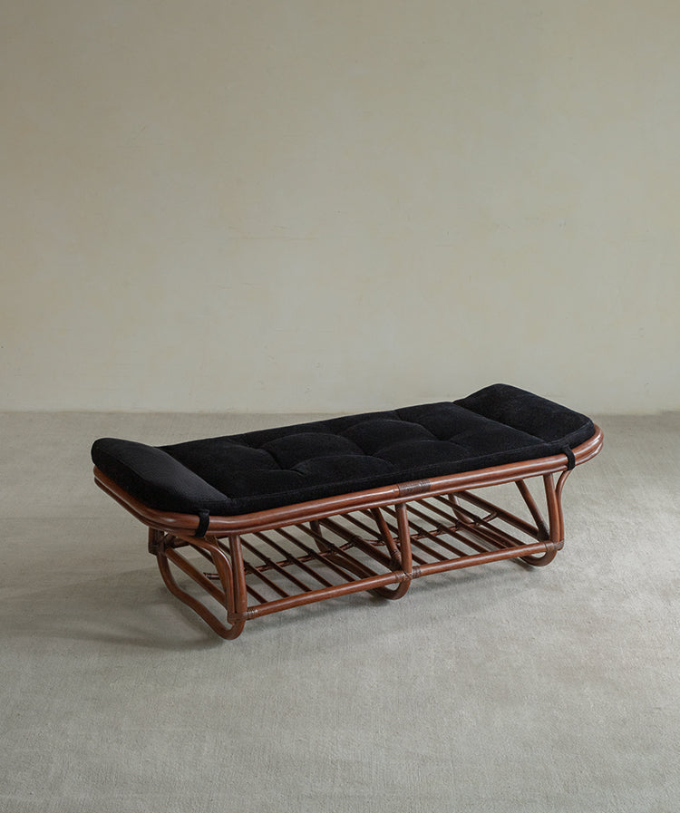 rattan daybed, rattan bench, handwoven rattan furniture, bamboo bench, natural rattan decor, rattan bedroom furniture, artisan rattan furniture, boho rattan bench, handcrafted rattan seating