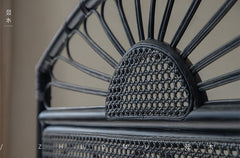 rattan screen, rattan room divider, handwoven privacy screen, vintage rattan furniture, folding rattan partition, natural rattan decor, handcrafted room divider, boho rattan screen, japanese wabi-sabi decor