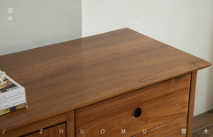 teak sideboard, sliding door buffet, solid wood cabinet, handcrafted teak furniture, minimalist dining storage, artisan wood furniture, wabi-sabi furniture, modern teak buffet, handmade solid wood sideboard