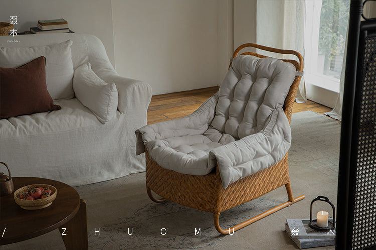 rattan lounge chair, rattan armchair, handwoven rattan furniture, natural rattan chair, relaxing chair, bohemian interior design, handcrafted rattan seating