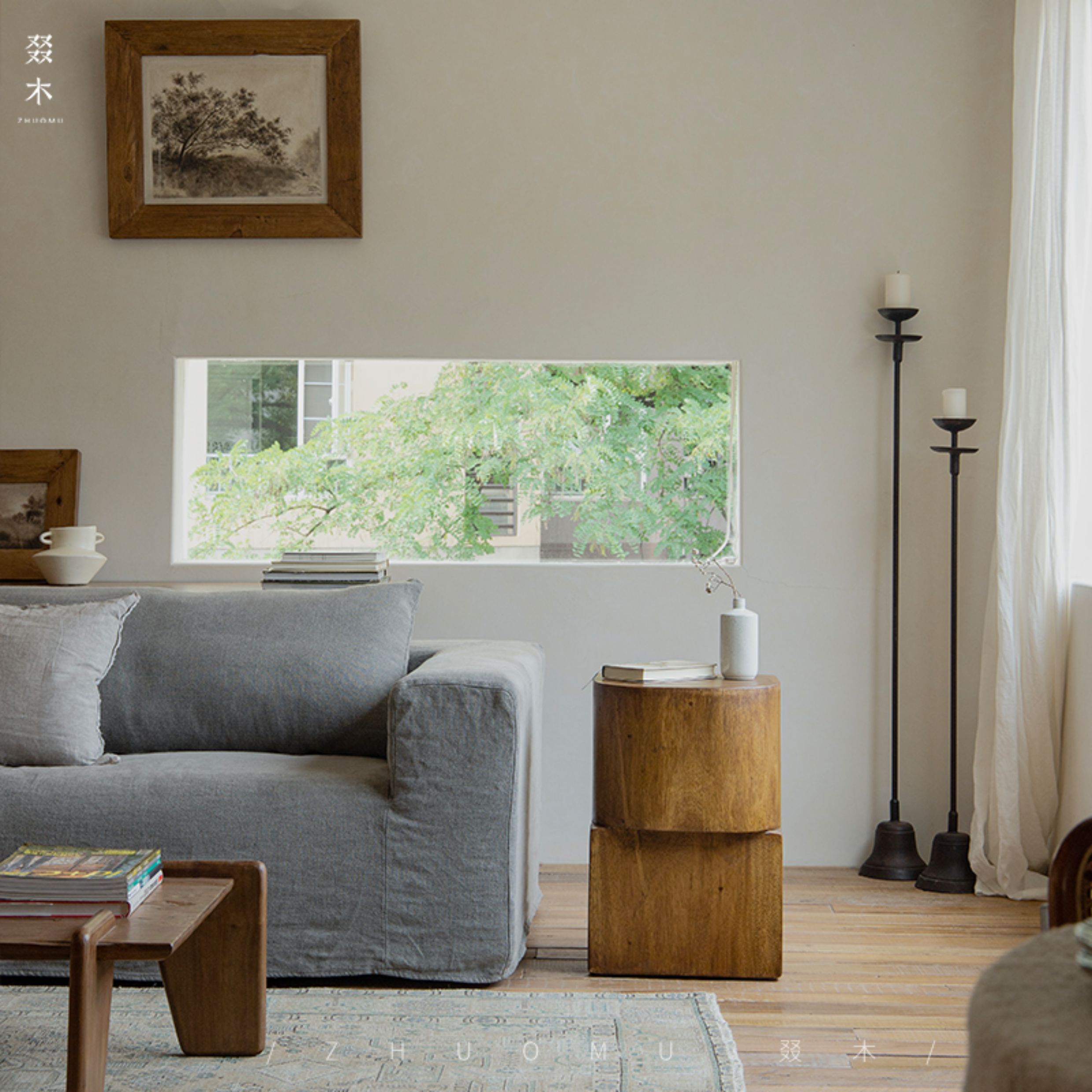 kaku side table, solid wood end table, geometric accent table, sculptural furniture, wabi sabi furniture, piexlculpt studio, minimalist side table, japanese design table, handcrafted wood furniture